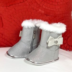 MICHAEL Michael Kors Silver Baby Booties Crib Boot